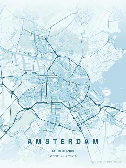 Amsterdam ocean map poster