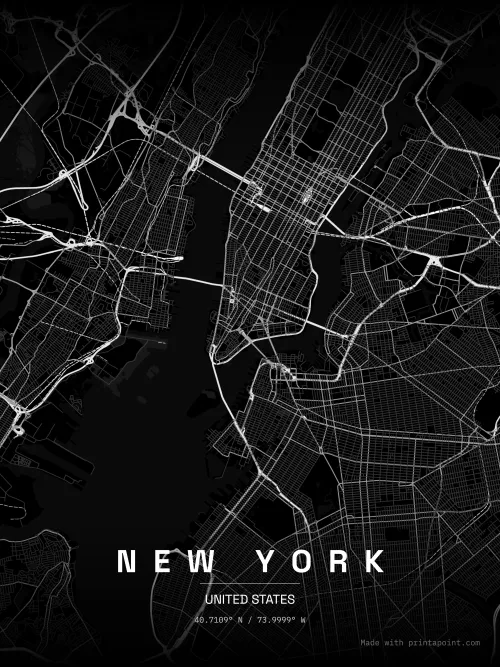 New York noir map poster