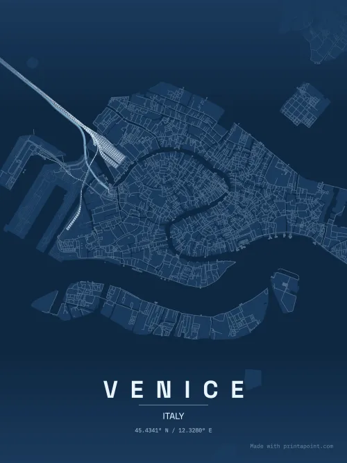 Venice blueprint map poster