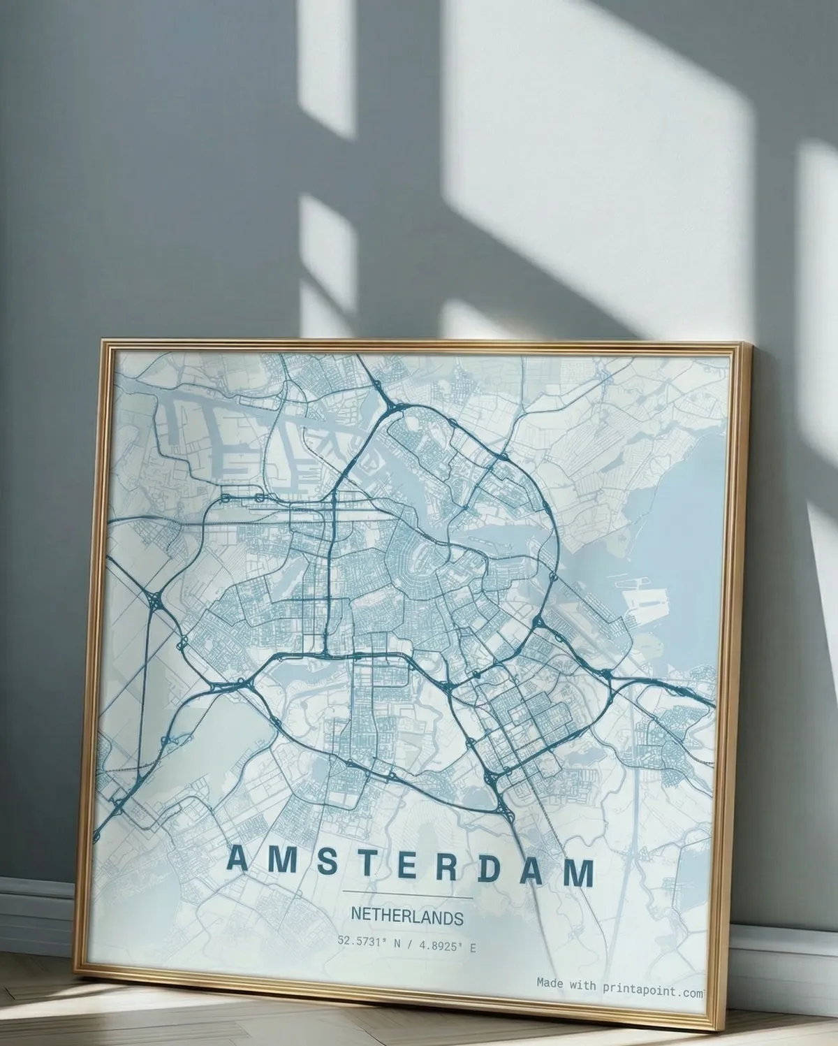 Amsterdam framed map mockup