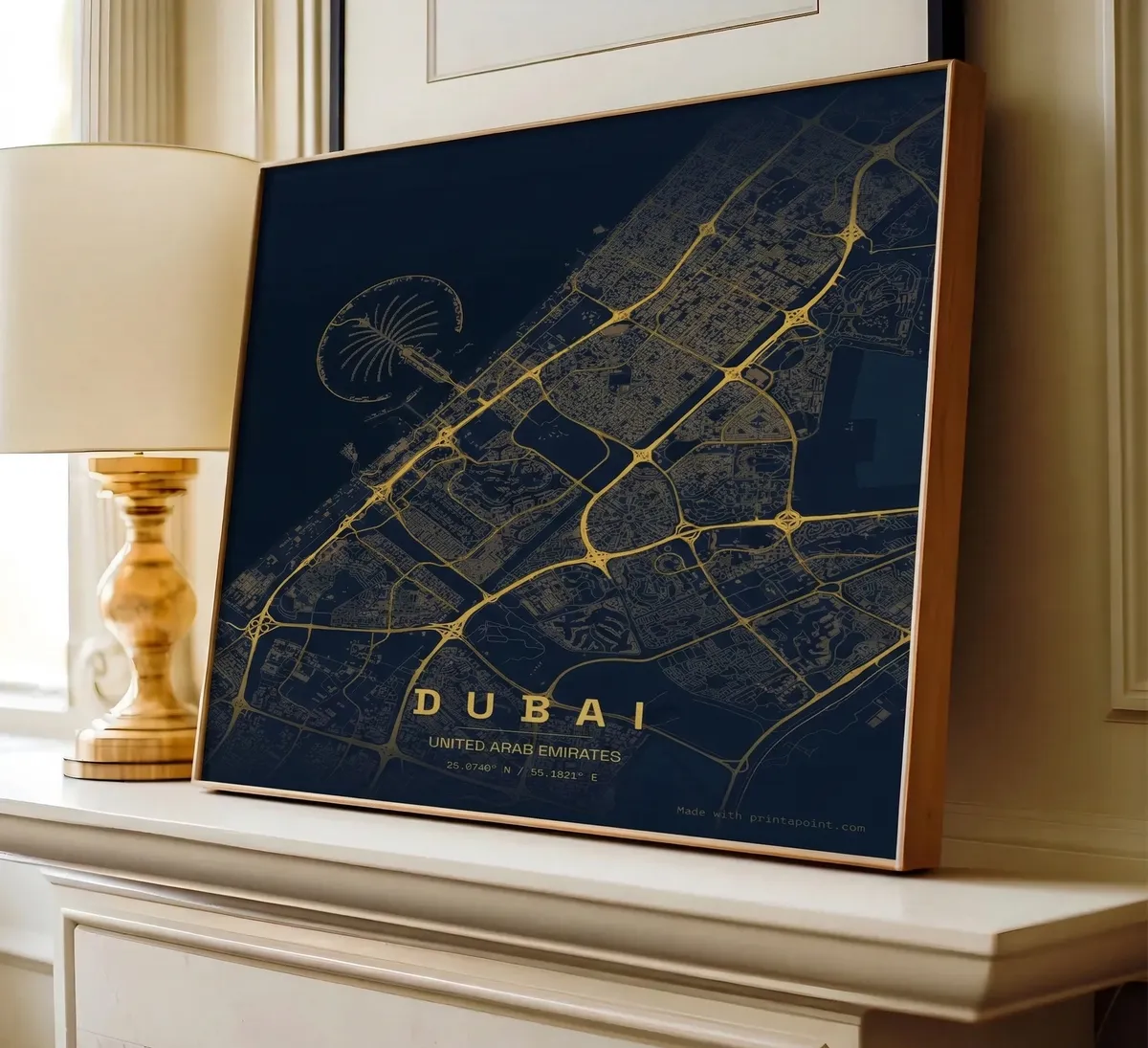 Dubai framed map mockup