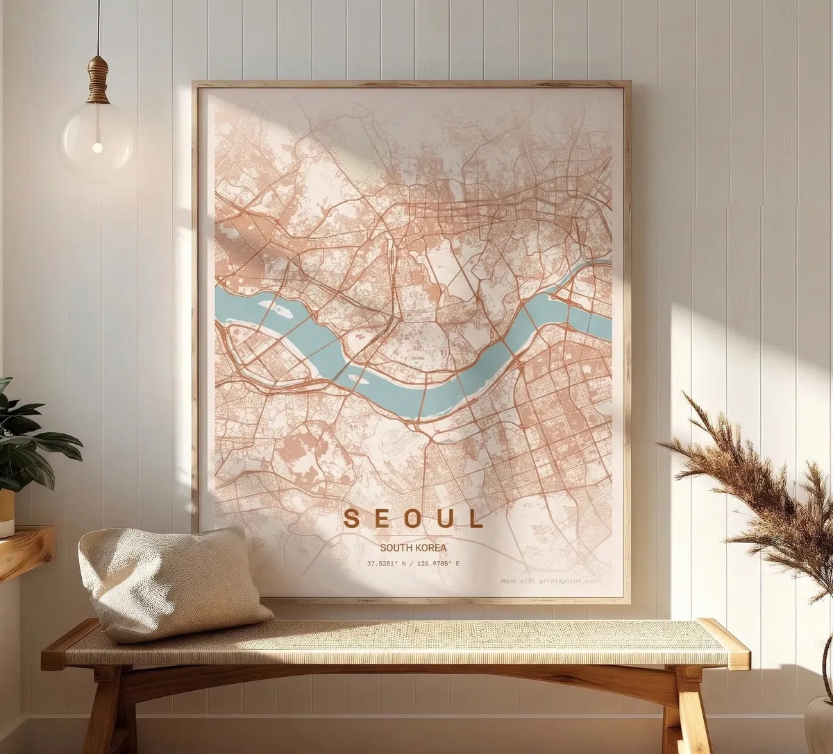 Seoul framed map mockup