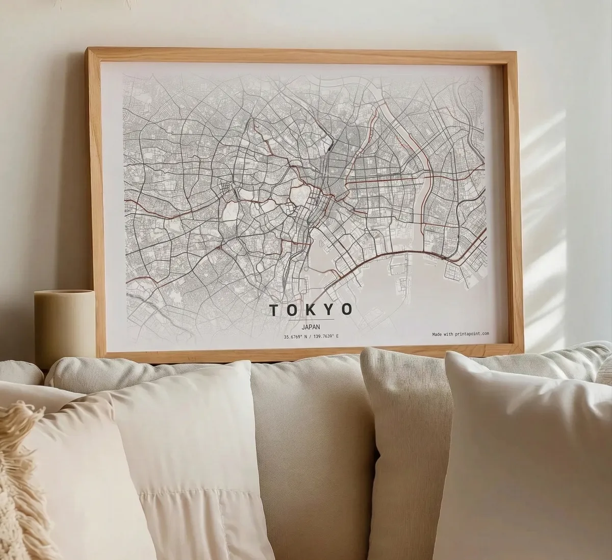 Tokyo framed map mockup
